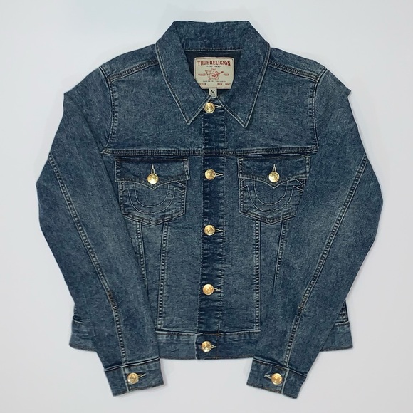 True Religion Jackets & Blazers - True Religion Women's Jesse Dark Blue Denim Jacket